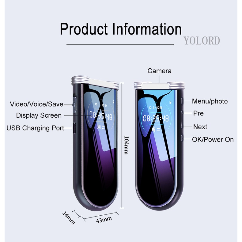 Máy Quay Video Kỹ Thuật Số Mini HD 1080P Bằng Kim Loại Có Màn Hình Hiển Thị
