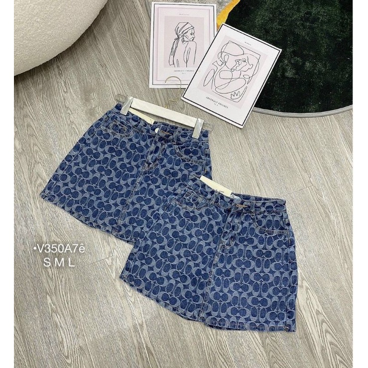 [ẢNH THẬT] QUẦN GIẢ VÁY NỮ HỌA TIẾT VÁY JEANS CHỮ LƯNG CAO FORM A KÈM QUẦN TRONG