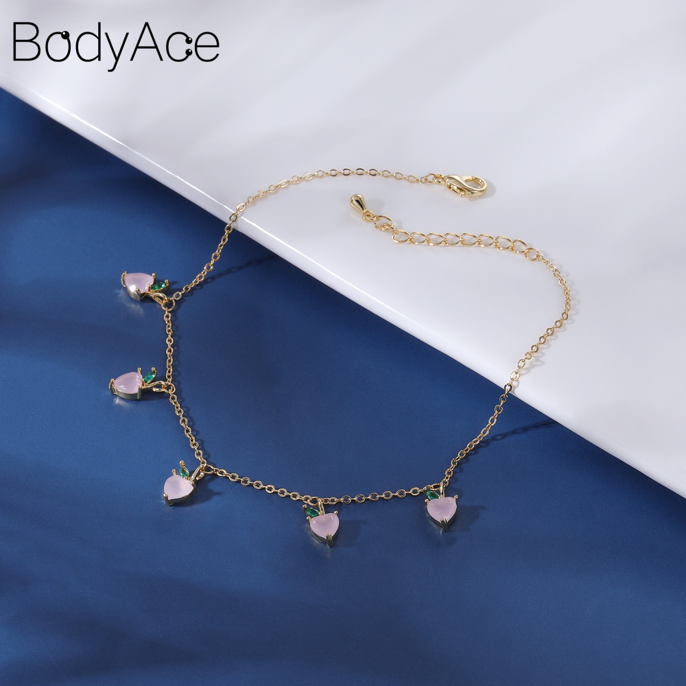 Lắc Chân Đính Đá Opal Hình Trái Cây Dễ Thương