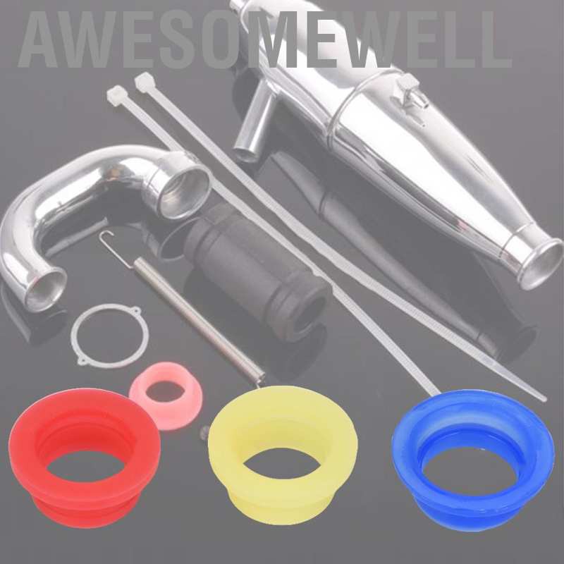 RC Set 3 Vòng Đệm Silicon Cho Ống Xả Xe Điều Khiển Từ Xa Hsp 1 / 8