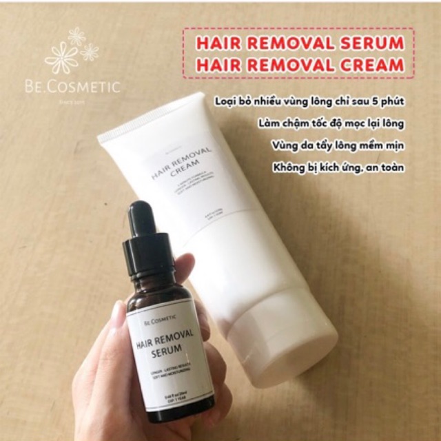 [Mã SKAMLTSM9 giảm 10% đơn 99K] Set tẩy lông BE (kem + serum )