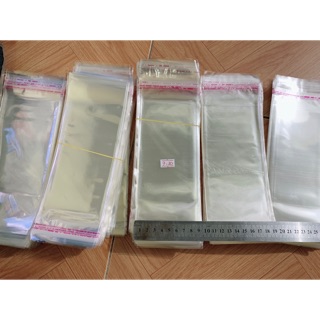 50c túi Opp dán miệng size 9x20( + 4mm nếp gấp)