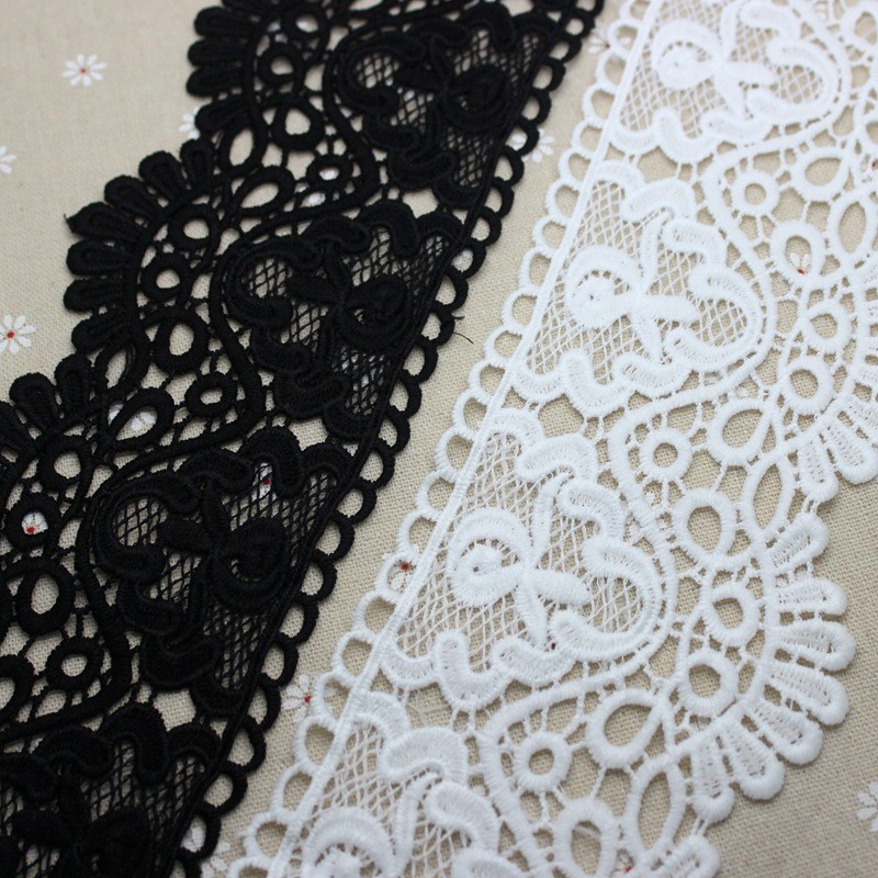 1 yd Vintage Embroidered Lace Edge Trim Ribbon Wedding Applique DIY Sewing Craft