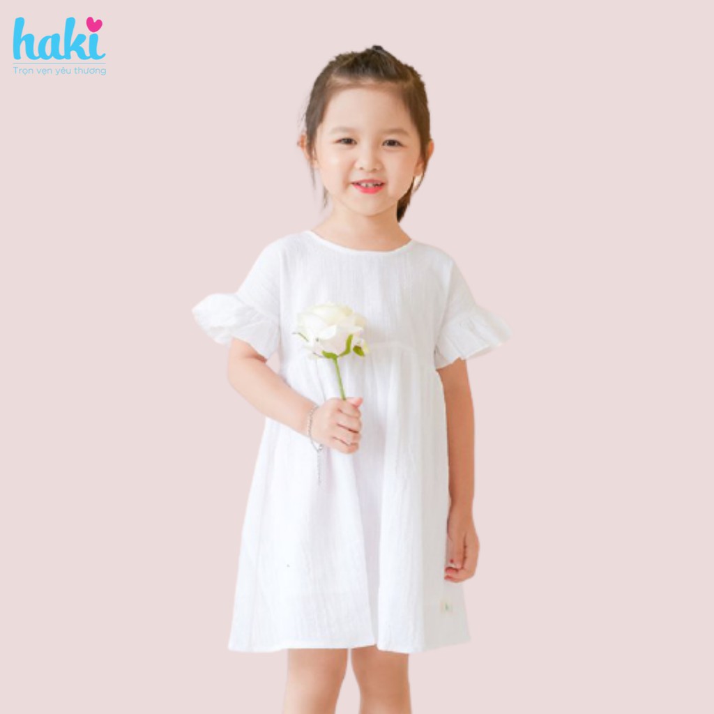 Váy bé gái thô cánh tiên HAKI - trắng