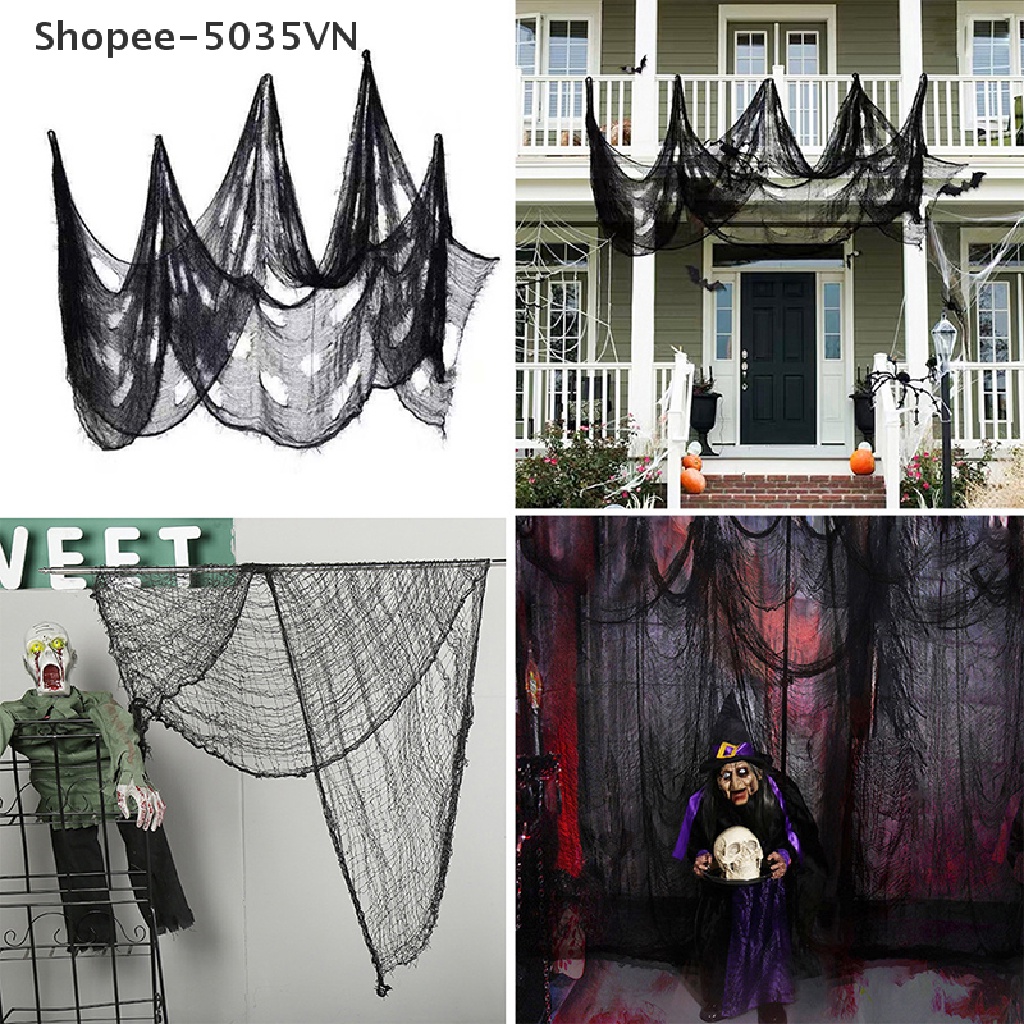 {AKIN} Vải Lưới Gạc Cỡ Lớn Màu Đen Trang Trí Nhà Cửa Dịp Halloween {akindofstar1.vn}