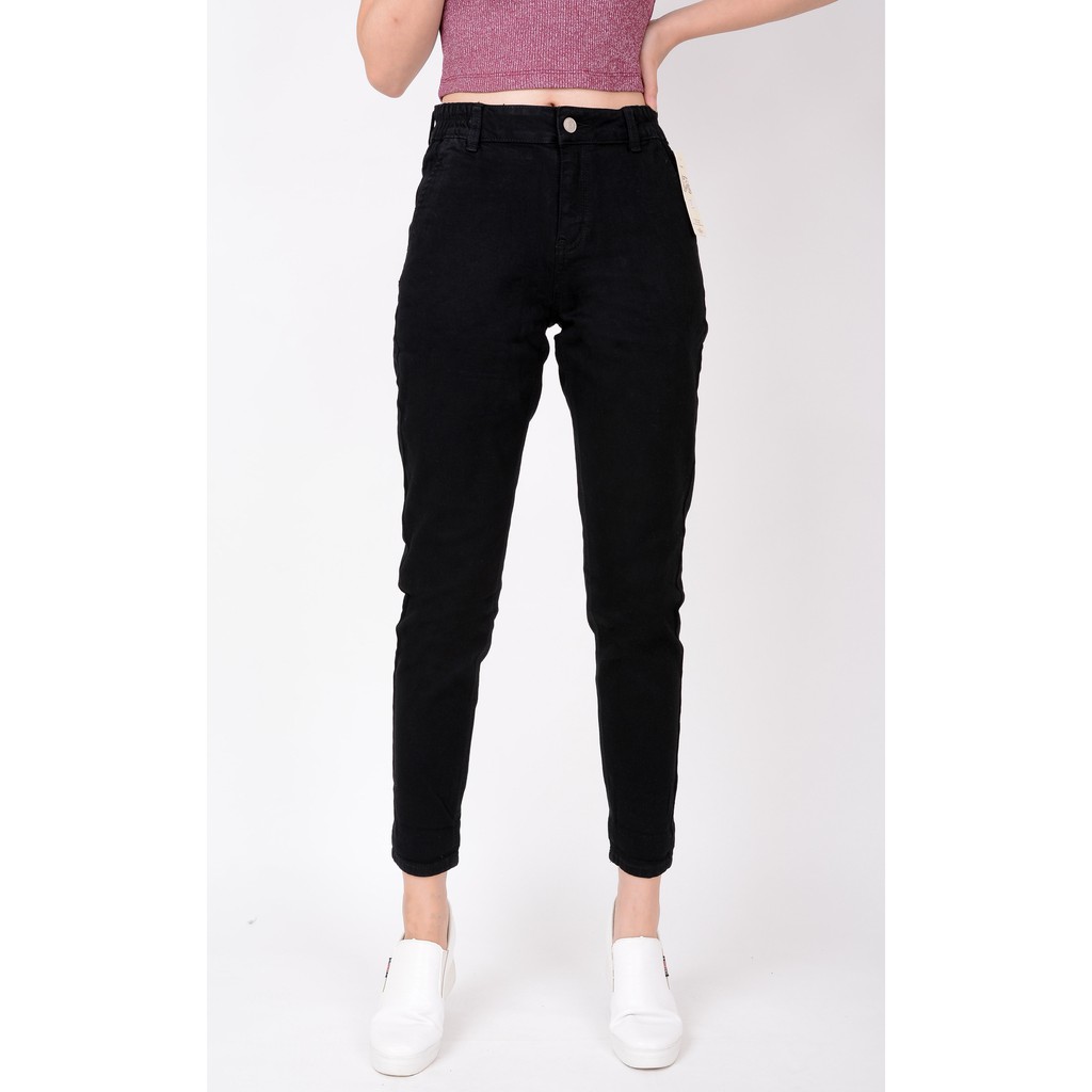 Quần jean nữ ống rộng baggy đẹp lưng cao cạp bán chun đen trắng trơn hàng hiệu cao cấp mã 458 VANIZEN | BigBuy360 - bigbuy360.vn