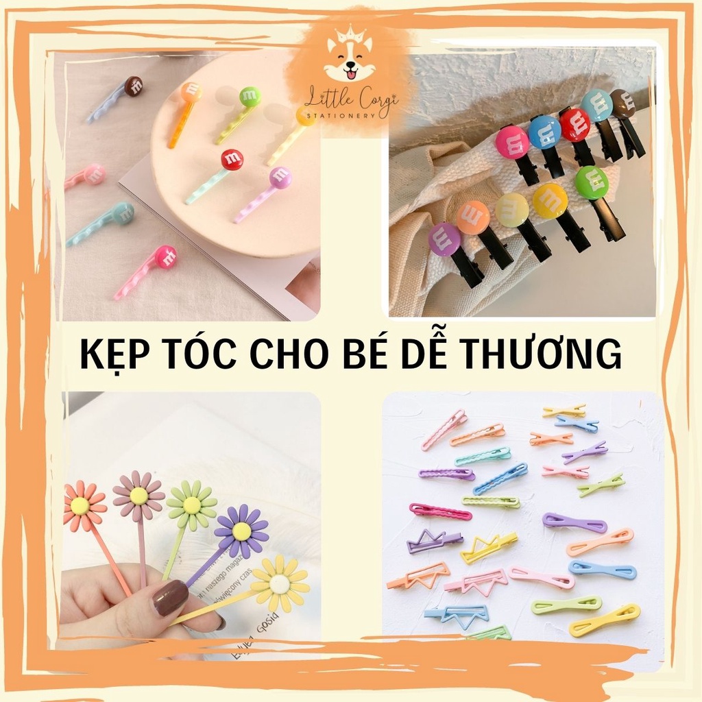 Kẹp tóc thời trang cho bé, kẹp tăm, kẹp mỏ vịt dễ thương cho bé gái
