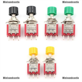 Set 2 Công Tắc Nút Nhấn 3 Chân Ps-102 Ds612 1no 1nc