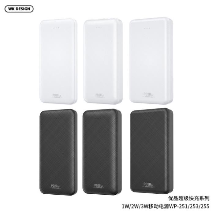 Pin Sạc Dự Phòng chính hãng WK  WP 253  / WP 255 , 22,5W / PD 20W, WP 168 chính hãng BH 12 tháng