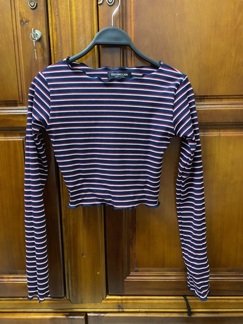 Áo tay dài sọc hồng