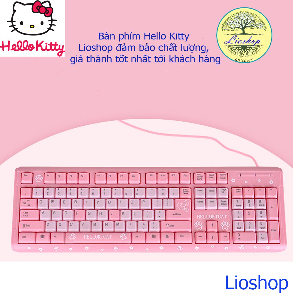 [CUTE] Bàn Phím Hồng Hello Kitty, giả cơ Siêu Êm Siêu Bền Siêu Nhẹ