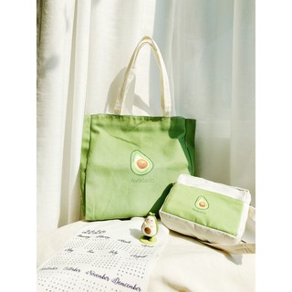 Túi Tote Túi Vải Leo Canvas Trái Bơ Avocado