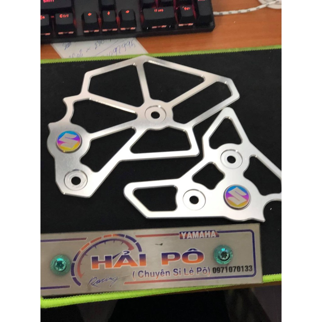 Nẹp Sườn Nhôm, titan trắng đen  CNC cho  Raider Satria lắp như zin