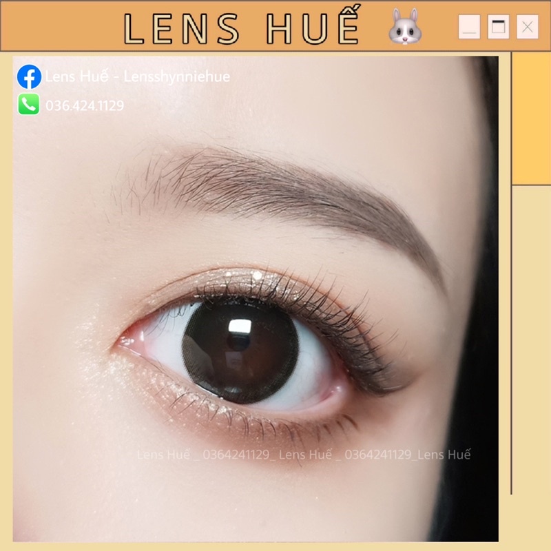 (HÀNG CÓ CẬN) Lens Black tự nhiên mang đi học đi chơi - đen tự nhiên dễ thương ( Lens Huế ) Made In Korea