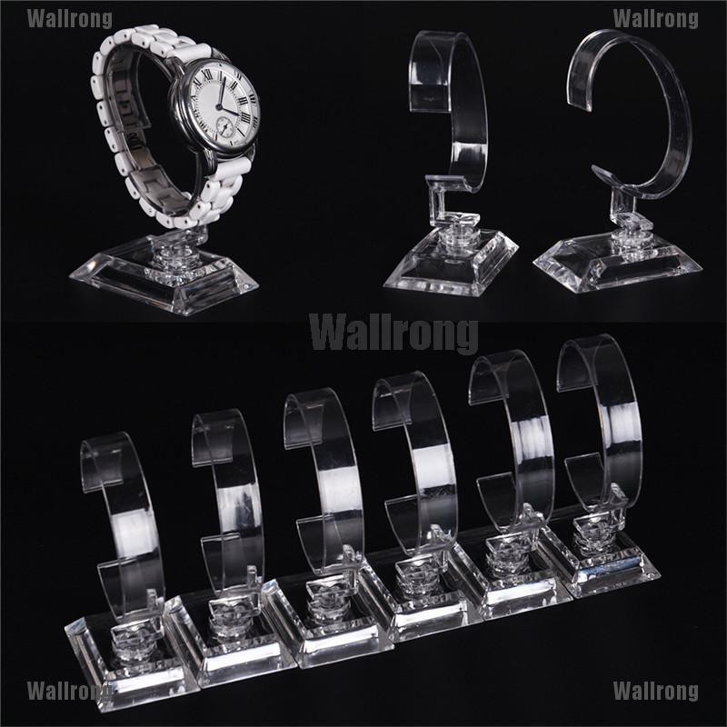 Set 2 Giá Đỡ Trưng Bày Trang Sức / Đồng Hồ Treo Tường Bằng Acrylic Trong Suốt Tháo Rời Được