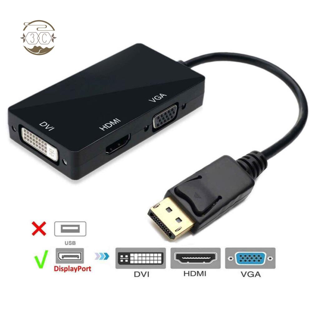 Đầu Chuyển Đổi Từ Displayport Dp Sang Hdmi / Dvi / Vga 1080p