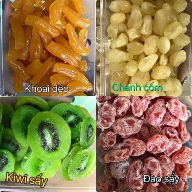 ( MIỄN SHIP Ở HCM) 1KG 4 vị( Khoai sâm dẻo/ Đào hồng/ Chanh cốm) mứt/ tết/ combo/ thập cẩm/ chất/ dẻo/ ngon/ rẻ/hot