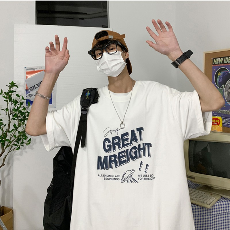 Áo thun nam nữ unisex tay lỡ phông form rộng teen cổ tròn oversize cotton MREIGHT giá rẻ màu đen trắng tee pull freesize