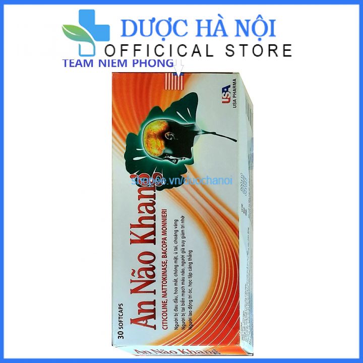Hoạt huyết dưỡng não Ginkgo Biloba An Não Khang tăng cường trí nhớ hộp 30 viên