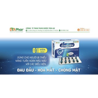 Bổ não Anvicolie Ginkgo Biloba nhập khẩu pháp, hỗ trợ giảm đau đầu, hoa mắt chóng mặt Hộp 10 viên