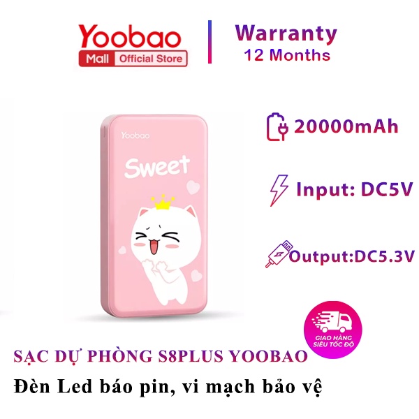 Sạc dự phòng Yoobao S8 PLUS 20000mAh