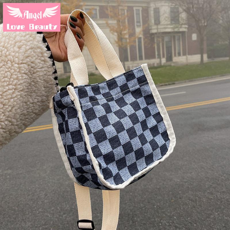 Angel~ [Hàng Có Sẵn] Túi Đựng Mỹ Phẩm Cỡ Nhỏ Phong Cách Nhật Bản Chất Denim Dễ Phối Đồ Thời Trang Mùa Thu Cho Nữ