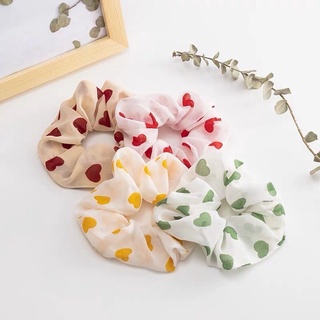 Dây buộc tóc scrunchie trái tim dễ thương ❤️