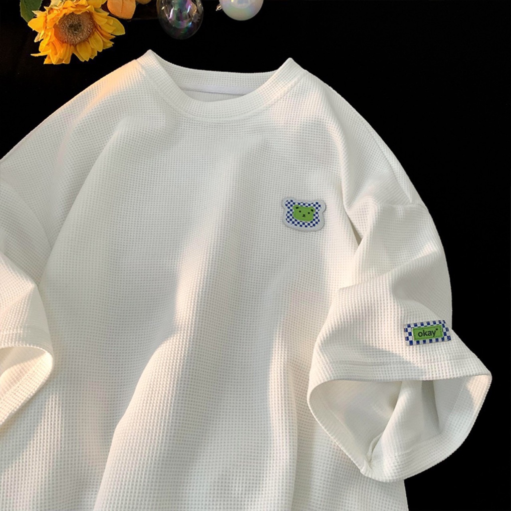 Áo Thun Nam Nữ  Chất Tổ Ong Hàn Quốc Con GấuVải Dày Mịn Thoáng Mát Thiết Kế Thời Trang Kiểu Dáng Năng Động Trẻ Trung