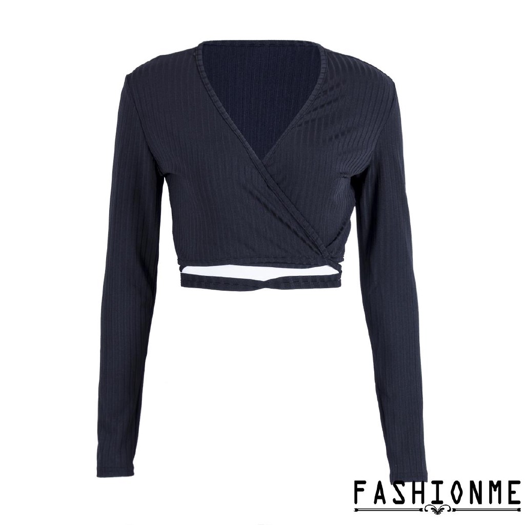 ღ𝓂ℰSexy Women Ladies Long Sleeve Tops Deep V T-Shirt Casual Blouse | BigBuy360 - bigbuy360.vn