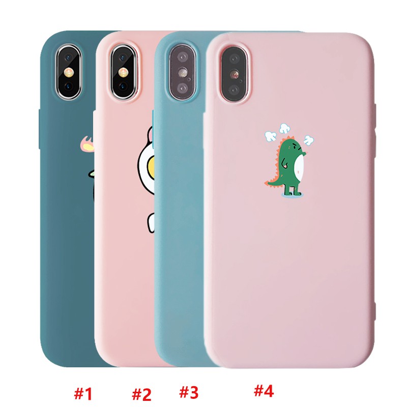 Ốp silicone mềm hình khủng long dễ thương IPhone SE 2020 6 6s 7 8 Plus X XS XR XSMax Cartoon Little Dinosaur Soft Cover