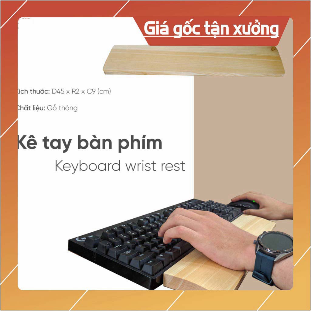 Kê Lót Tay Bàn Phím Bằng Gỗ Tự Nhiên Chống Trượt[Giá Sỉ Toàn Quốc]+Trọng Lượng Nhẹ Dễ Di Chuyển+Gỗ Thông Nhập Khẩu | BigBuy360 - bigbuy360.vn