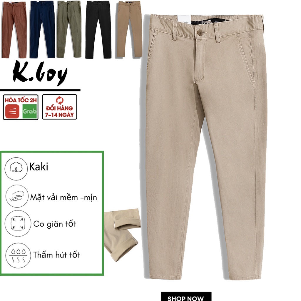 Quần Kaki Nam Kboy Shop Quần Dài Công Sở Ống Suông Cao Cấp, Phong Cách Hàn Quốc 6 Màu Đẹp - V90(1)