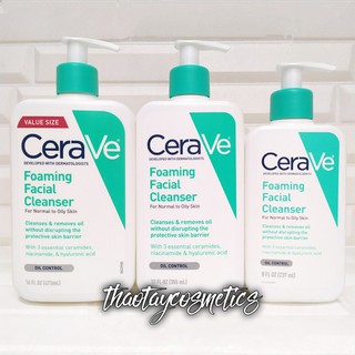 [Hàng Mỹ] Sữa rửa mặt CeraVe Foaming /Hydrating Facial Cleanser cho da dầu /da khô