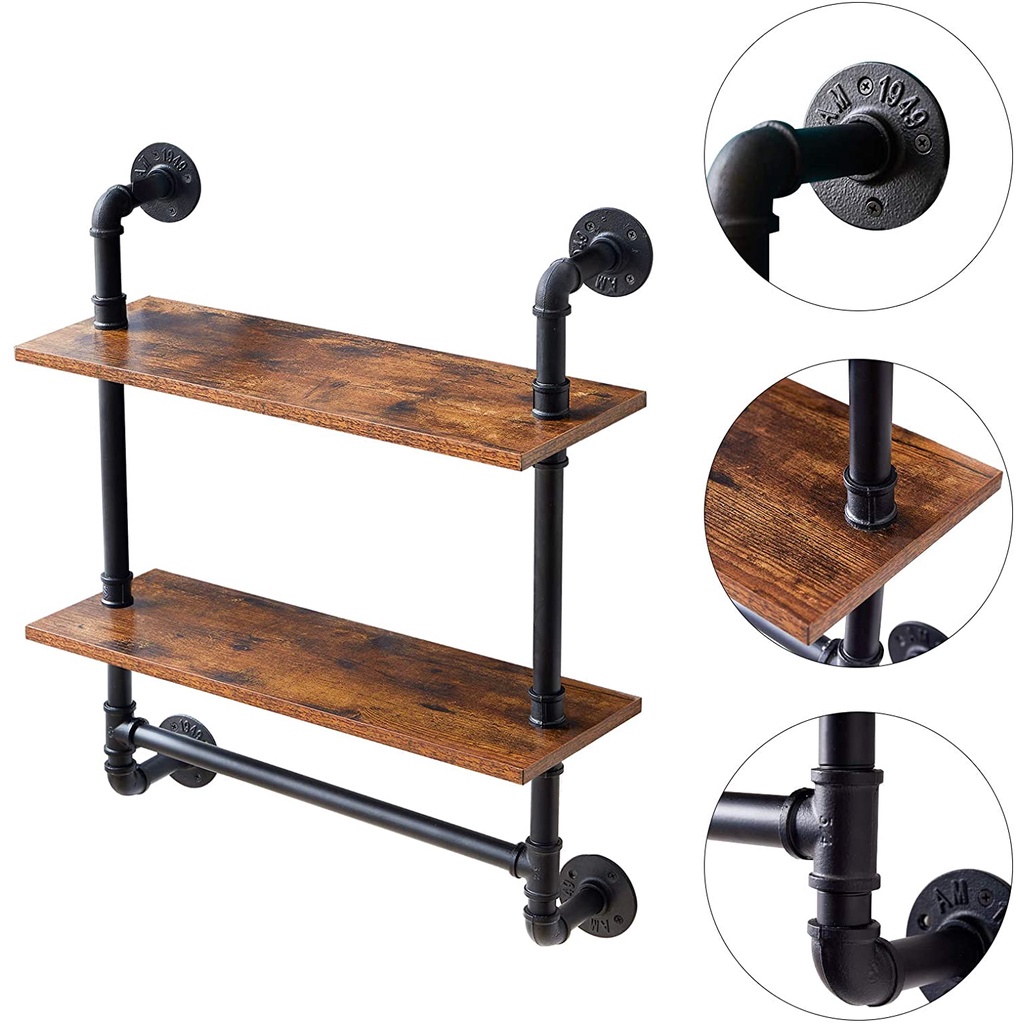 Kệ ống nước treo tường 1 - 3 tầng trang trí decor phòng bếp nhà tắm, phòng khách,...