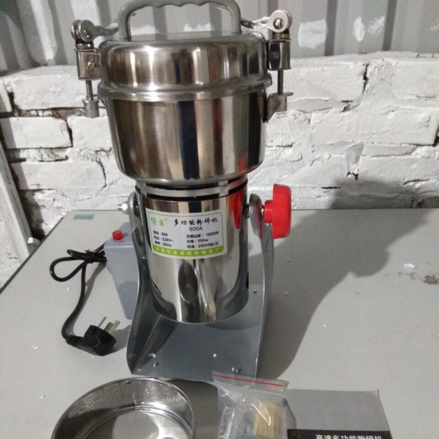 Máy xay bột khô siêu mịn, máy xay thuốc bắc 800g xay tam thất nấm linh chi siêu mịn