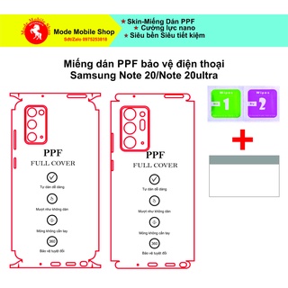 Samsung Note 20/Note 20unltra Miếng dán PPF bảo vệ màn hình và thân máy