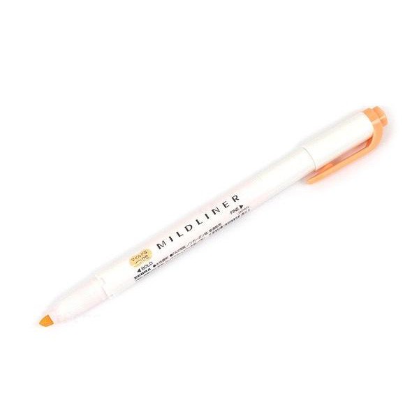 Bút đánh dấu hai đầu Zebra Mildliner Double-Sided Highlighter – Fine/Bold – Màu cam (Mild Orange)