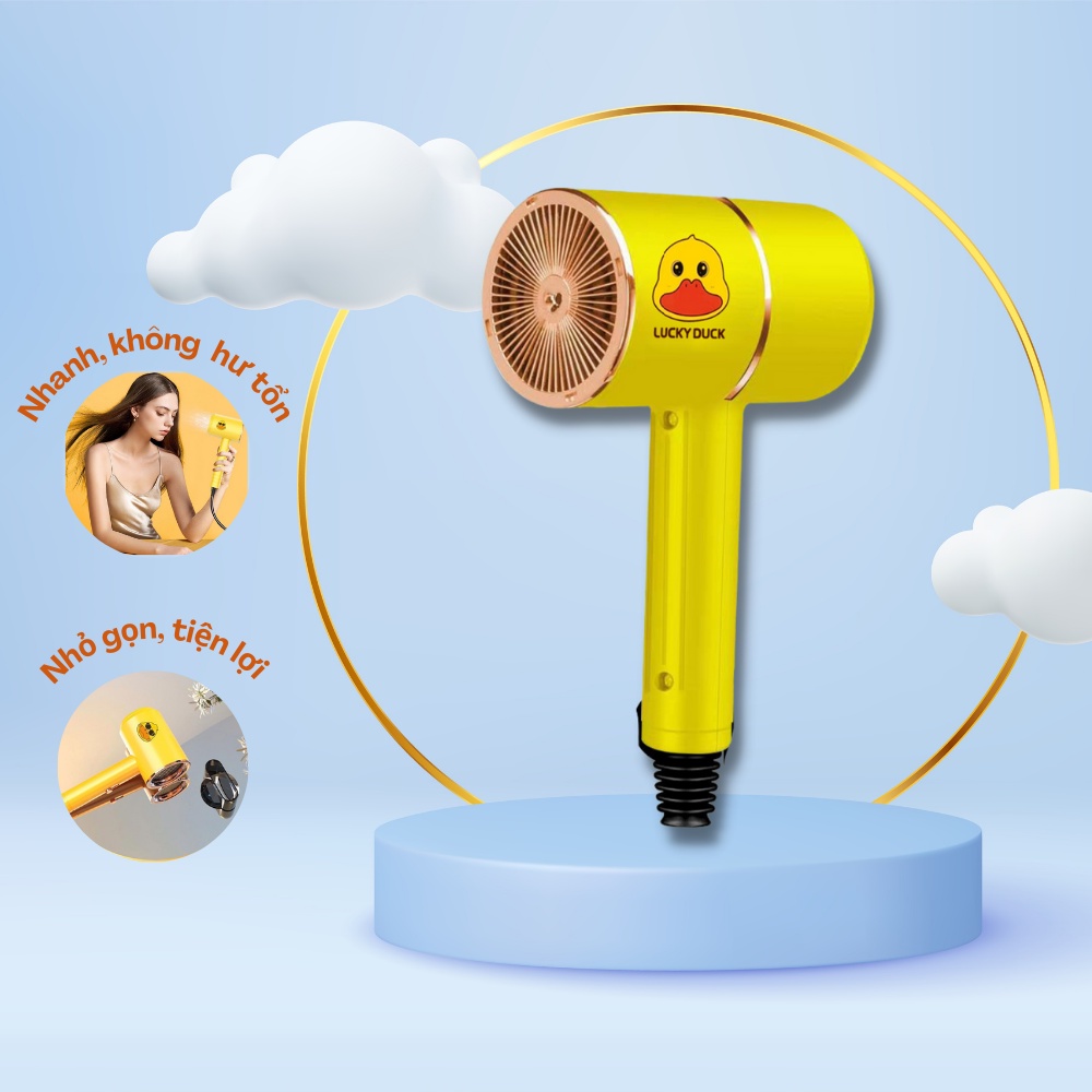 Máy sấy tóc, Máy sấy tóc công suất lớn, Máy sấy 2 chiều, 3 chế độ nhiệt hiệu con vịt vàng