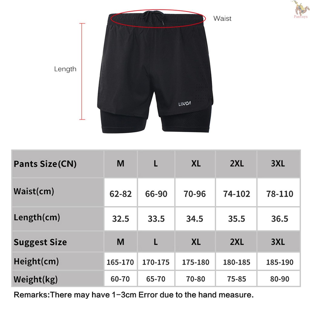 LIXADA Quần Short Thể Thao 2 Trong 1 Nhanh Khô Năng Động Cho Nam