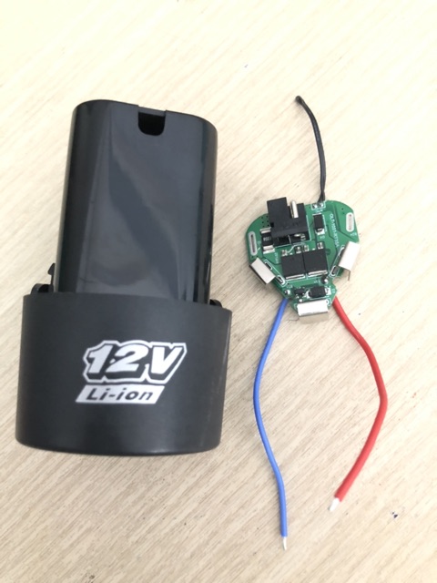 Vỏ 12V và mạch tam giác bảo vệ pin dùng cho máy TQ