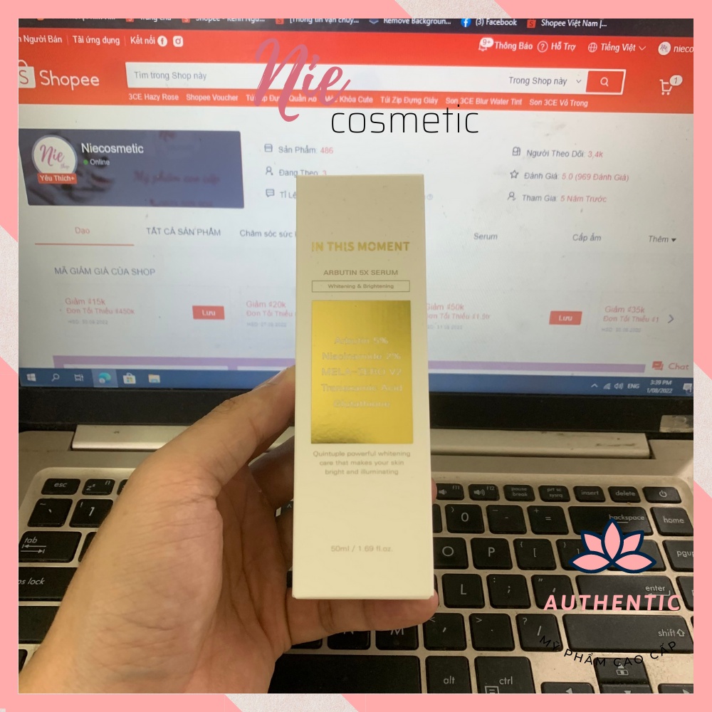 Tinh chất dưỡng trắng ARBUTIN 5% Mela Zero On This Moment 50 ml