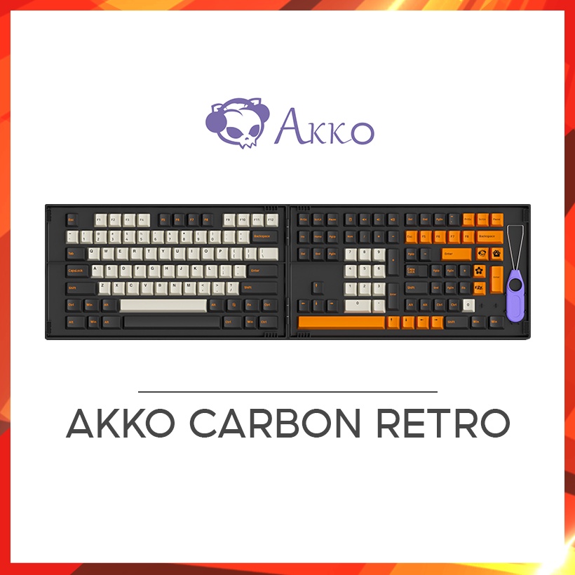 Set keycap AKKO Carbon Retro (PBT DoubleShot/Cherry profile/229 nút)