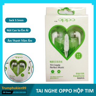 TAI NGHE OPPO HỘP TIM - TAI NGHE NHÉT TAI HỘP TRÁI TIM ( GIÁ SỈ )