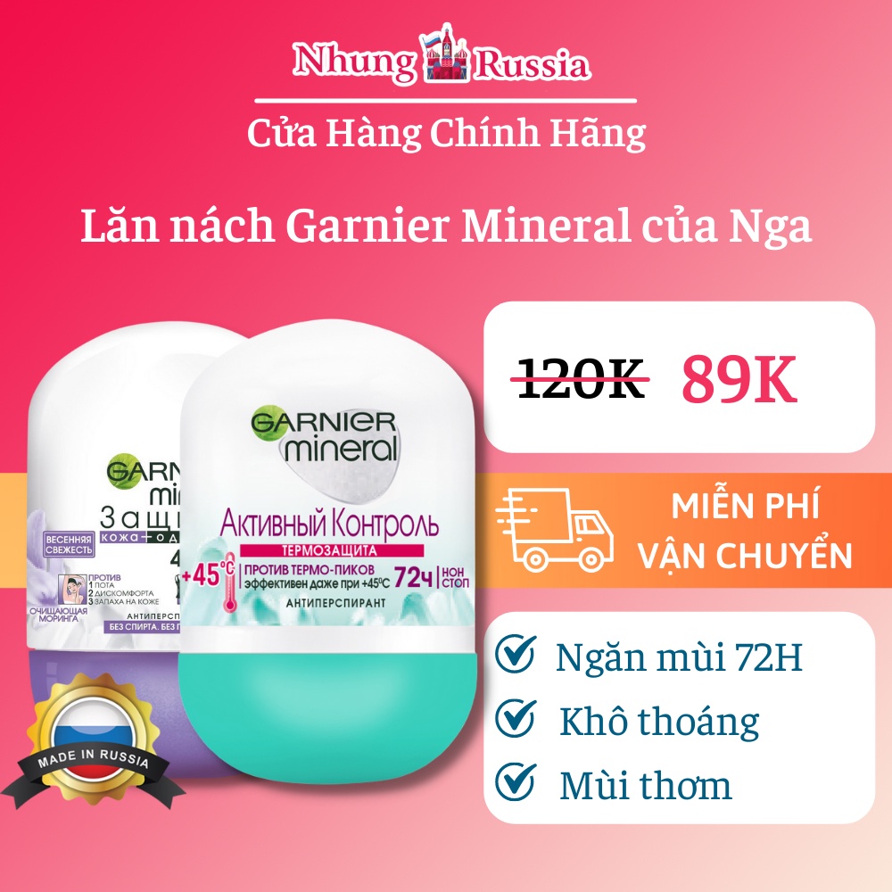 Lăn nách khử mùi Garnier Mineral Nga