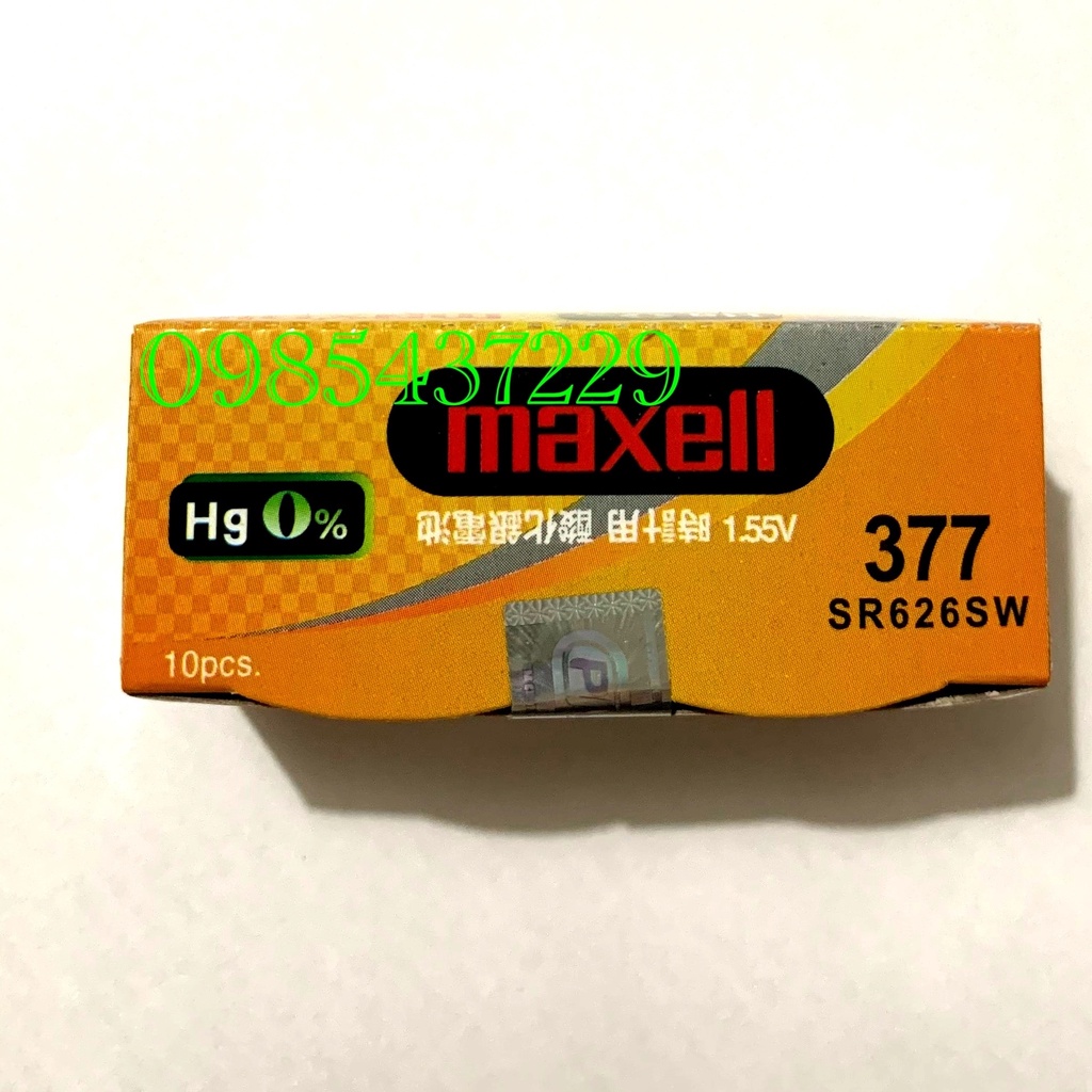 Pin Đồng Hồ 377/SR626SW  Maxell Chính hãng Made in Japan Vỉ 5 viên