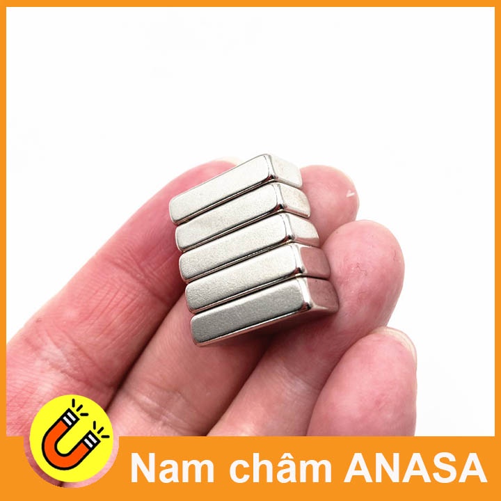 Nam châm đất hiếm 20x10x5mm mạ bạc từ tính mạnh N35