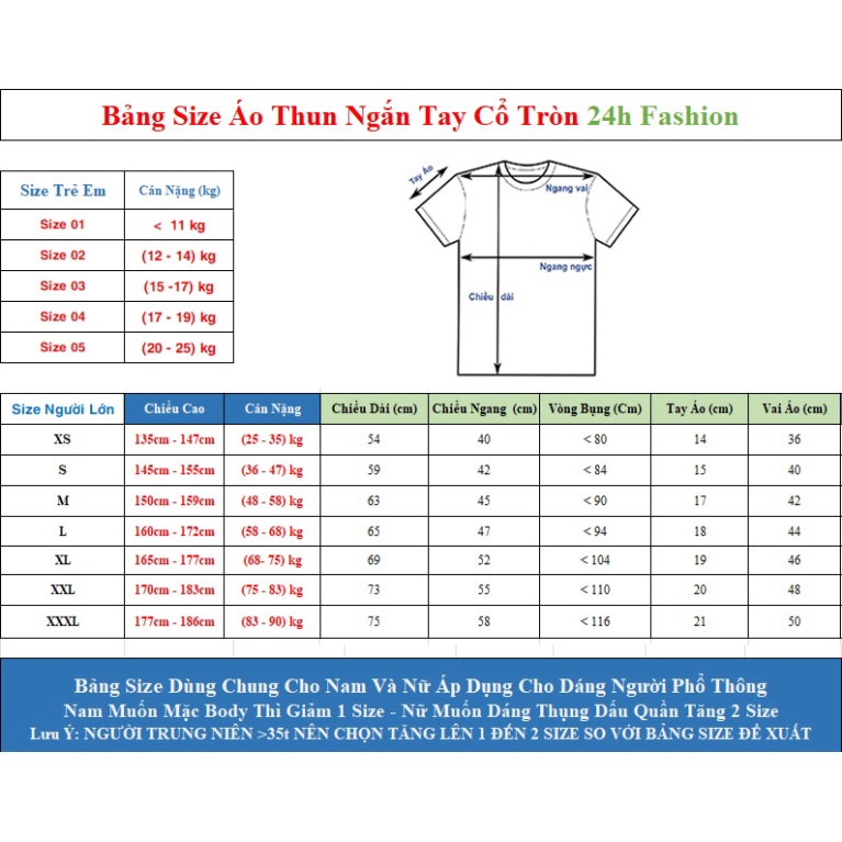 Áo Thun Trơn THỜI TRANG 24H Nhiều Màu Phom Xuông Đồng Phục Nam Nữ Có Size Trẻ Em Vải Dày Mịn Không Xù Lông