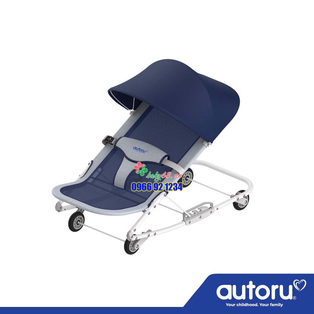 Ghế rung nhún bập bênh F1 Autoru - Xe nhún ăn dặm, bú sữa, nằm tắm nắng, nằm chơi, dỗ bé các giấc ngủ ngon