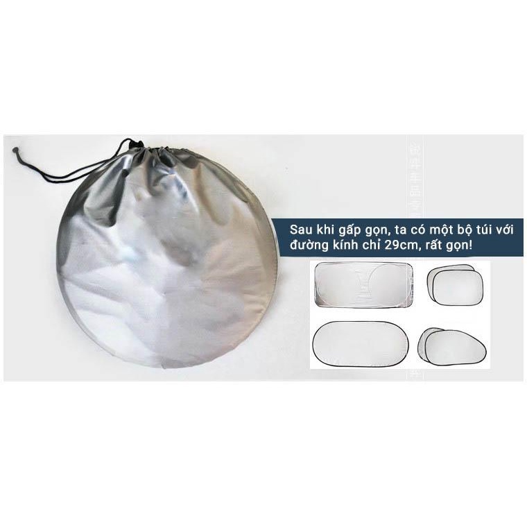 Bộ 6 tấm che nắng màu bạc dành cho xe ô tô