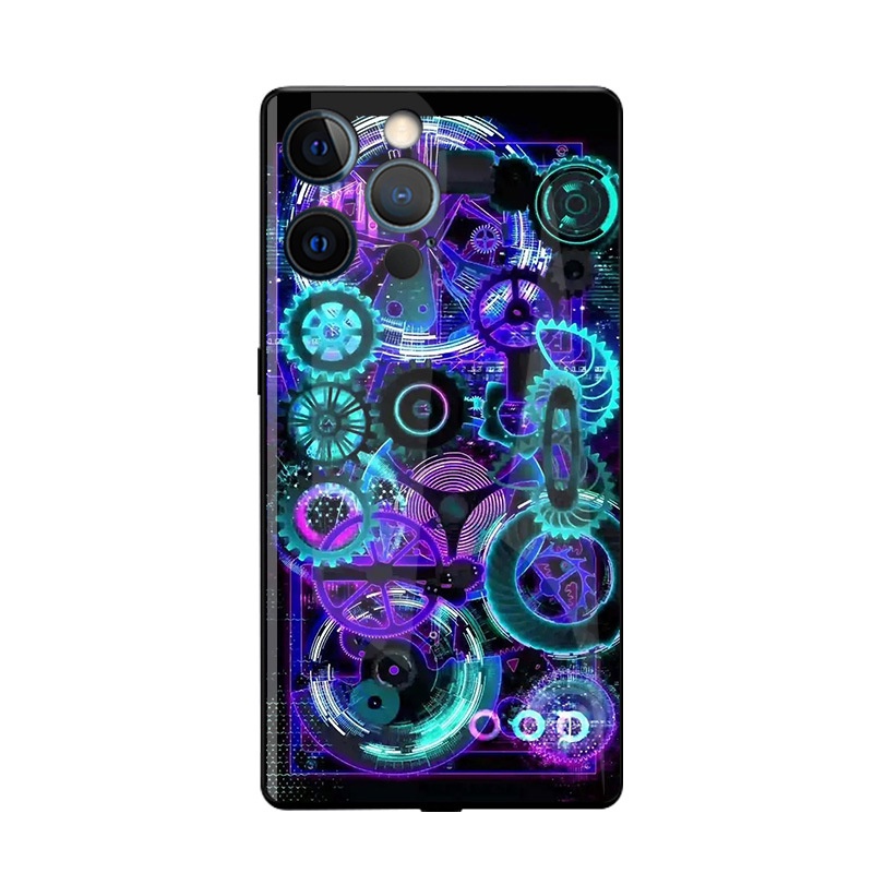 Ốp Điện Thoại Họa Tiết Cặp Đôi Có Đèn LED Cho iPhone 13 12 11 Pro Max XS 7 8 Plus